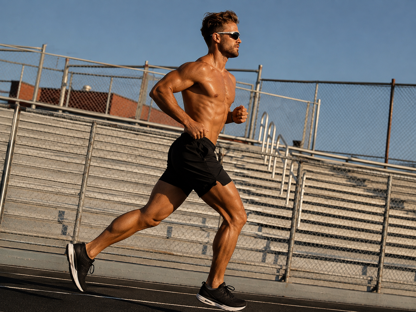Athletic male — torso and arms visible with Zenith device
